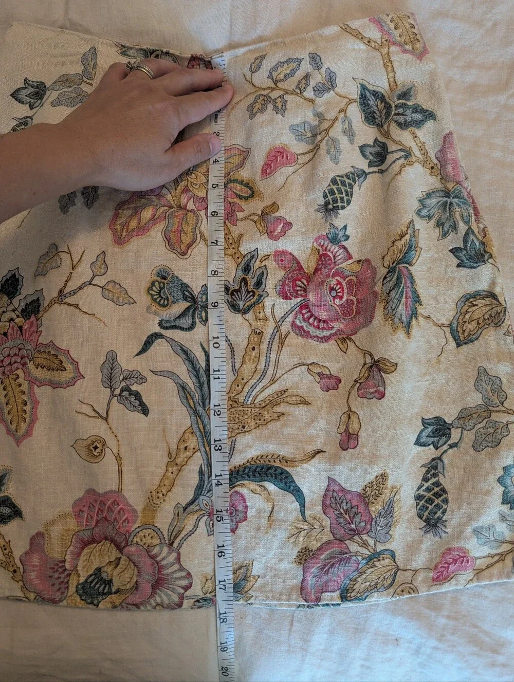 VTG Boston Proper 100% Linen Floral High Waisted Mini Skirt Size 4